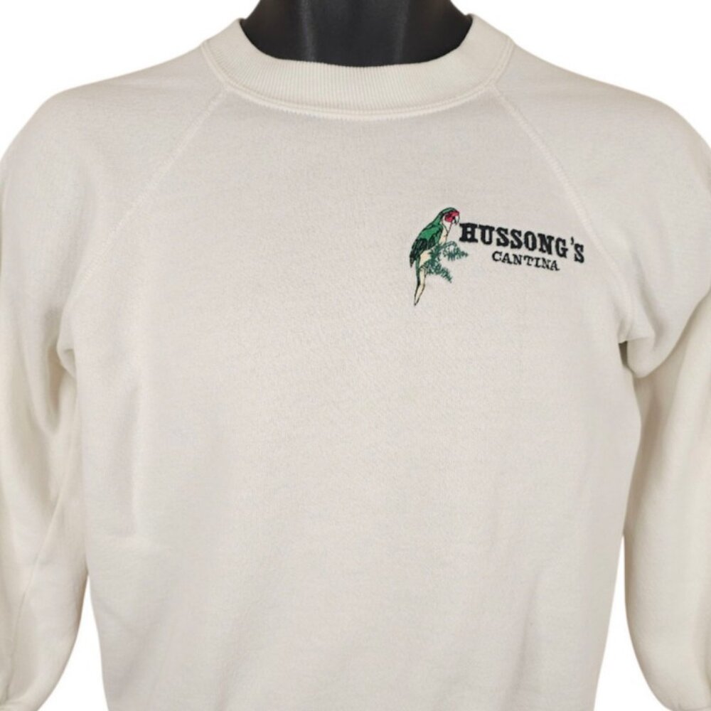 Vintage Hussongs Cantina Sweatshirt Mens Size XS White 80s Made In USA